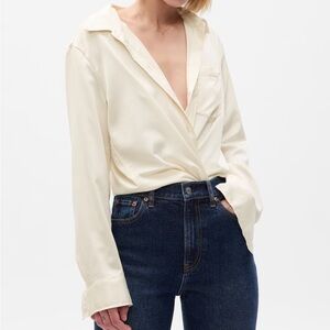 Gap Satin Boyfriend Shirt